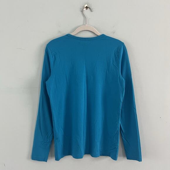 Lauren Ralph Lauren LRL Active Embroidered Logo Blue Long Sleeve Cotton Shirt - Picture 2 of 4